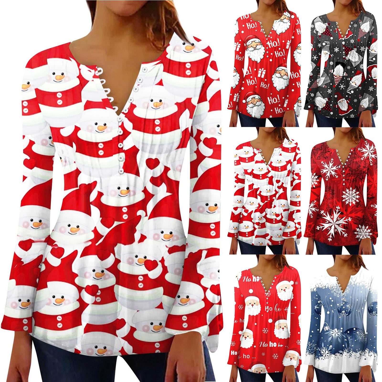 Рубашки на пуговицах для женщин, туники с принтом, топы, нарядные повседневные блузки с длинными рукавами и V-образным вырезом в виде колокольчика 
Рубашки на пуговицах для женщин, туники с принтом, топы, нарядные повседневные блузки с длинными рукавами и V-образным вырезом в виде колокольчика