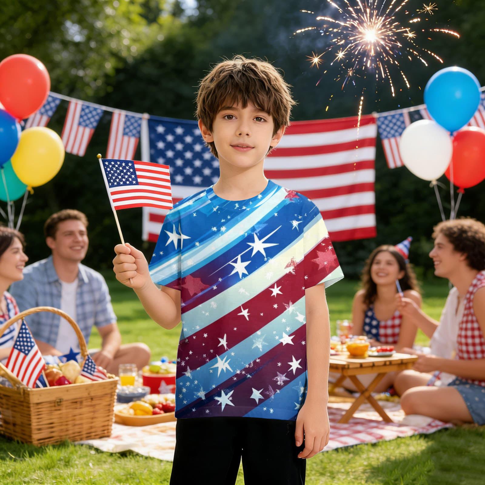 Kids Independence Day Printed Crew Neck Short Sleeve Casual T Shirt Lightweight Comfortable Fit for Everyday Wear 100
Kids Independence Day Printed Crew Neck Short Sleeve Casual T Shirt Lightweight Comfortable Fit for Everyday Wear 100