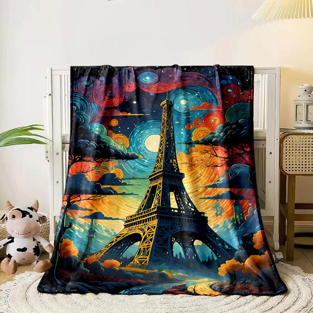 The Eiffel Tower with vivid swirling skies in a Van Gogh-inspired style. for all seasons blanket lunch break throw gift 80cm x 120cm
The Eiffel Tower with vivid swirling skies in a Van Gogh-inspired style. for all seasons blanket lunch break throw gift 80cm x 120cm