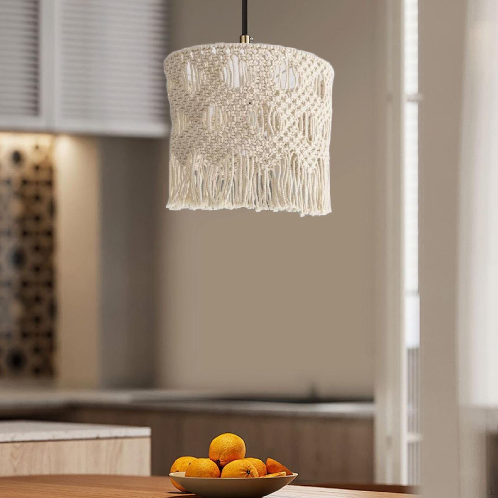 Macrame Lampshade Boho Hanging Pendant Light Cover Hand Weaved Bulb Guard with Tassel for Office Style B
Macrame Lampshade Boho Hanging Pendant Light Cover Hand Weaved Bulb Guard with Tassel for Office Style B