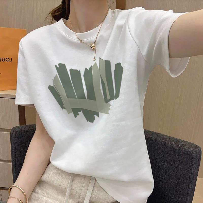 Cartoon white short-sleeved t-shirt women s 2025 summer new European large-size half-sleeve fashion trend small top S
Cartoon white short-sleeved t-shirt women s 2025 summer new European large-size half-sleeve fashion trend small top S