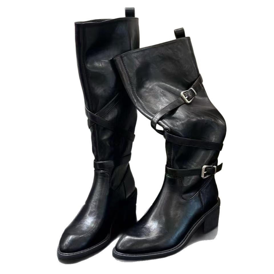 Long Leg Artifact~ 5cm Thick Bottom Cross Buckle But Knee Boots Women s Folded Thick Heel High Knight Boots Women s 35
Long Leg Artifact~ 5cm Thick Bottom Cross Buckle But Knee Boots Women s Folded Thick Heel High Knight Boots Women s 35