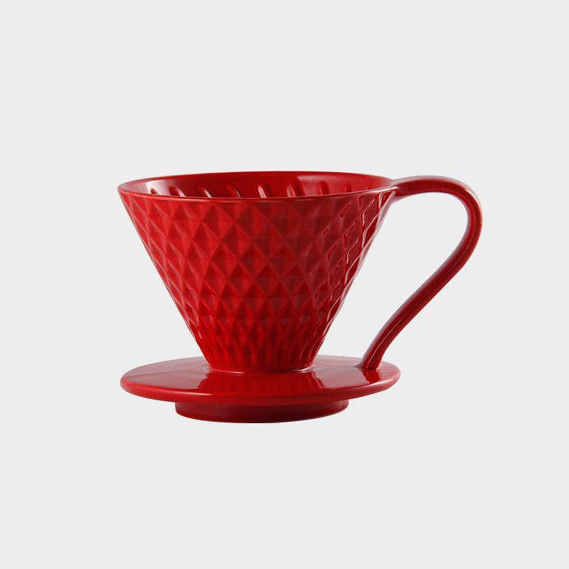 Керамическая коническая чашка-фильтр V-образной формы для кофе пуровер. Деликатная жизнь, подарок. Гладкая и легко моется. Чашка-фильтр для капельного кофе. Serves 1-2 красный