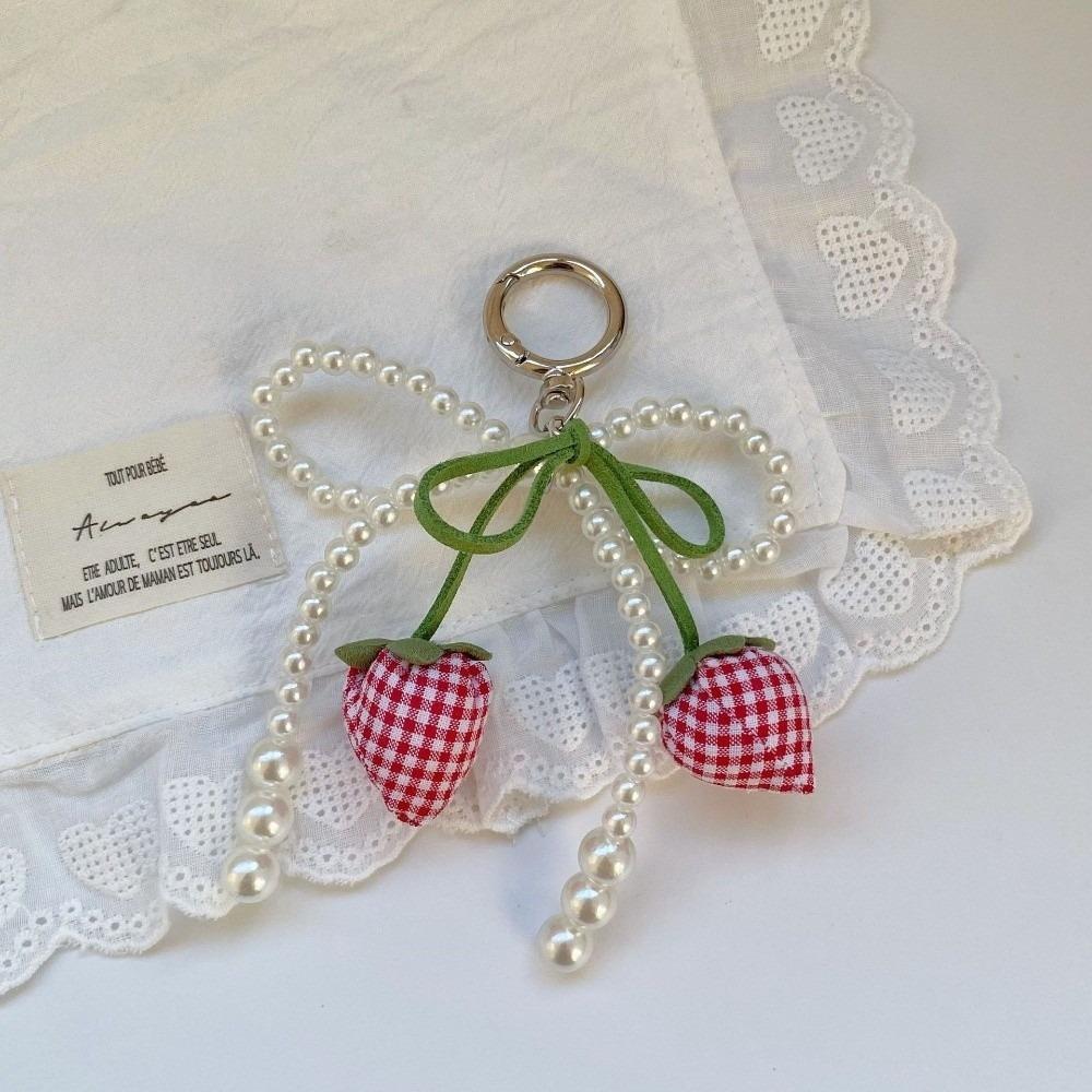 Jewelry Style Strawberry Bow Keychain DIY Bag Charm Pendant Mobile Phone Chain Strawberry Pearls
Jewelry Style Strawberry Bow Keychain DIY Bag Charm Pendant Mobile Phone Chain Strawberry Pearls