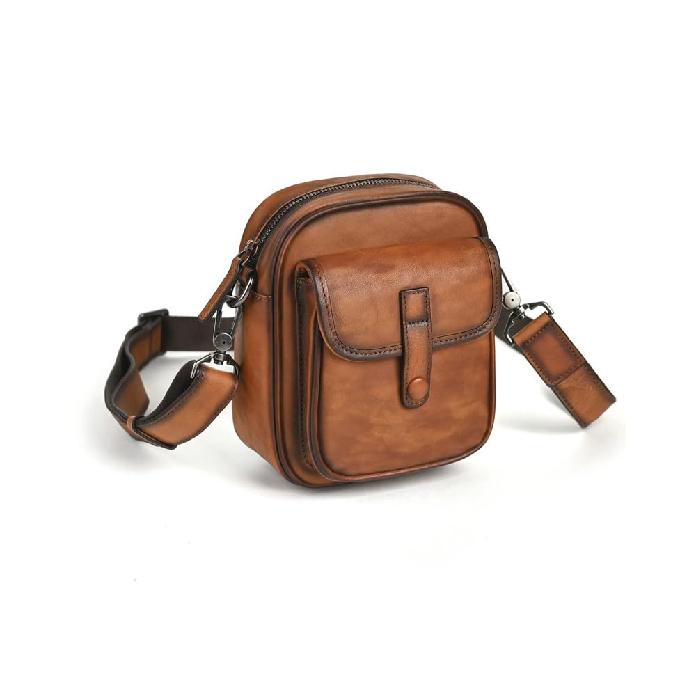 Whatna Antique-Style Tanned Natural Cowhide Leather Crossbody Bag for Men, One-Shoulder Chest Bag with Thick Leather Shoulder Strap for Commuting,
Whatna Antique-Style Tanned Natural Cowhide Leather Crossbody Bag for Men, One-Shoulder Chest Bag with Thick Leather Shoulder Strap for Commuting,