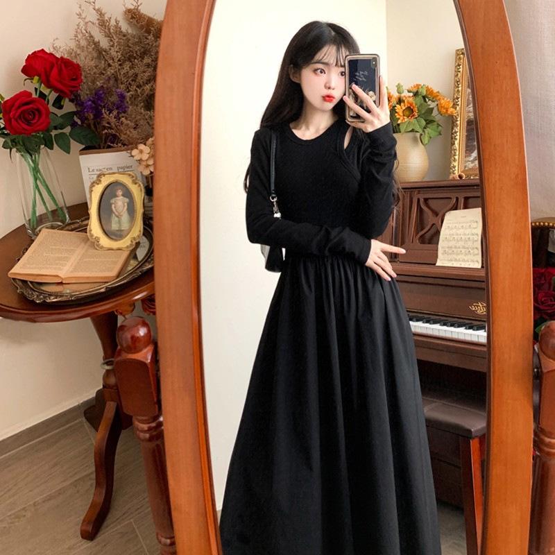 Hepburn style hollow knitted long-sleeved dress women s spring new design sense niche temperament slim and thin long dress XL чорний
Hepburn style hollow knitted long-sleeved dress women s spring new design sense niche temperament slim and thin long dress XL чорний