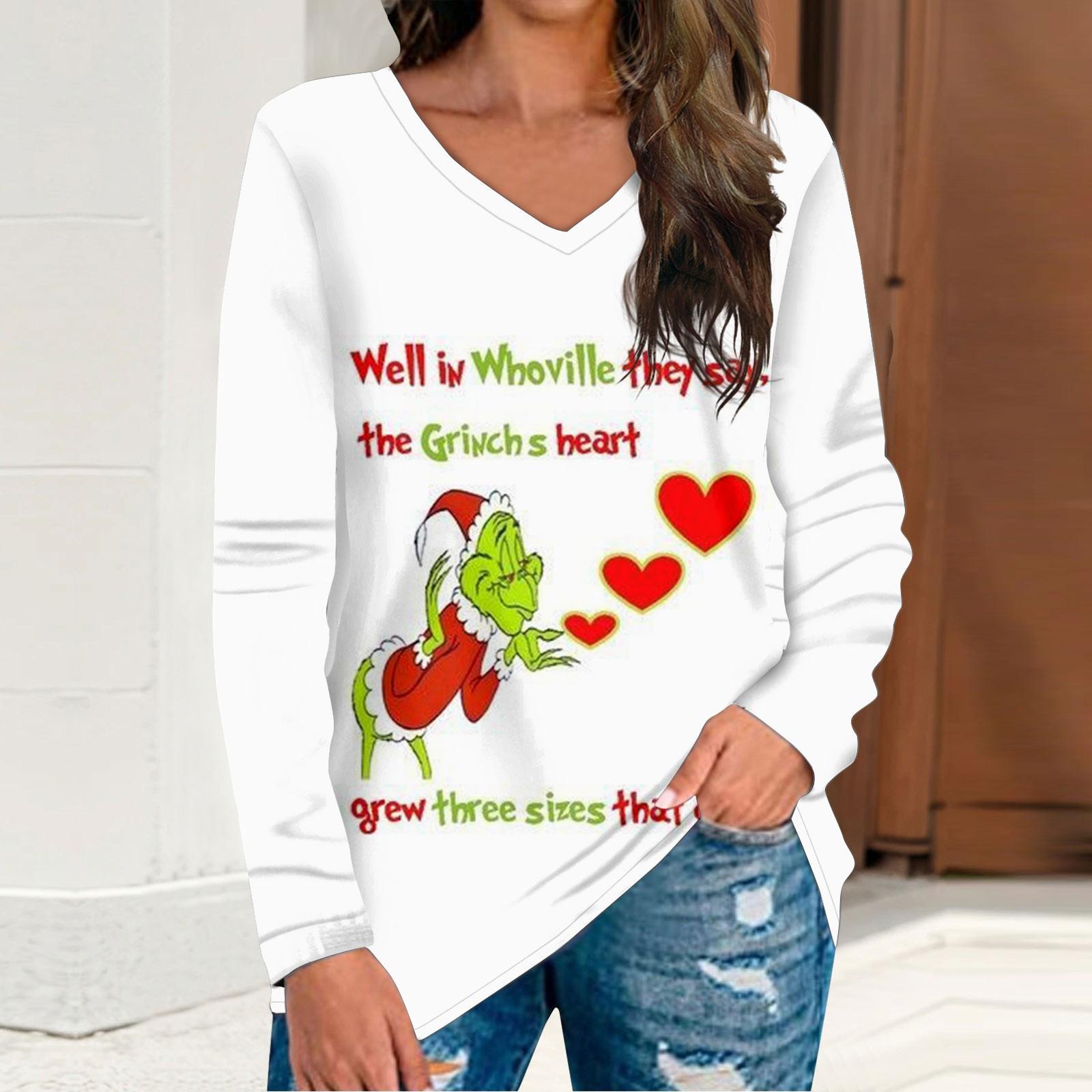 Women s Fashion Long Sleeve Cotton Top V Neck Christmas Print Casual Loose Tunic XXXL білий
Women s Fashion Long Sleeve Cotton Top V Neck Christmas Print Casual Loose Tunic XXXL білий