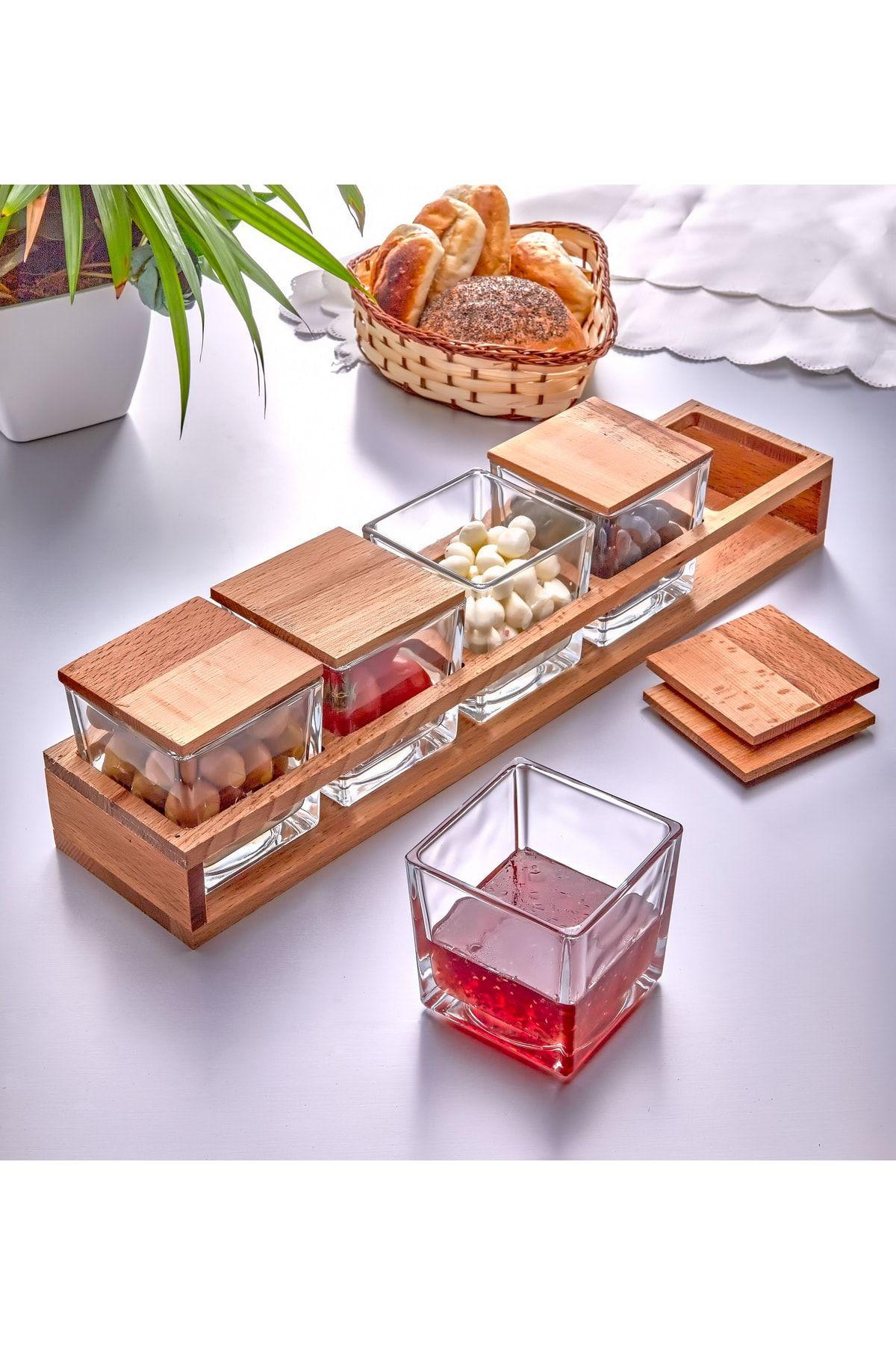 4-Piece Wooden Stand Glass Jar Set with Lids – Luxurious Square Breakfast and Snack Serving Set! 1
4-Piece Wooden Stand Glass Jar Set with Lids – Luxurious Square Breakfast and Snack Serving Set! 1