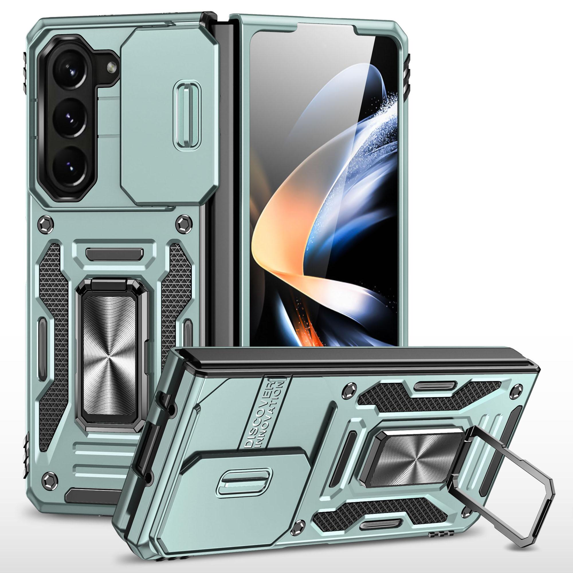 For Samsung Galaxy Z Fold5 5G Armor Series PC+TPU Phone Case Metal Kickstand Cover with Slide Camera Lid Green
For Samsung Galaxy Z Fold5 5G Armor Series PC+TPU Phone Case Metal Kickstand Cover with Slide Camera Lid Green