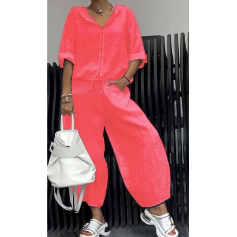 Женский весенне-осенний повседневный комплект из хлопка и льна однотонный топ на молнии + длинные брюки комплект-двойка 4XL
Женский весенне-осенний повседневный комплект из хлопка и льна однотонный топ на молнии + длинные брюки комплект-двойка 4XL