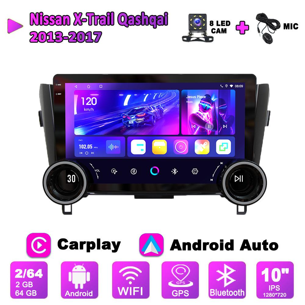 Автомобильная магнитола Carplay с 2Din Android для Nissan X-Trail Qashqai 2013-2017, GPS-навигация, 10 дюймов, двойная большая ручка, мультимедийный видеоплеер, 2 + 64 ГБ
Автомобильная магнитола Carplay с 2Din Android для Nissan X-Trail Qashqai 2013-2017, GPS-навигация, 10 дюймов, двойная большая ручка, мультимедийный видеоплеер, 2 + 64 ГБ