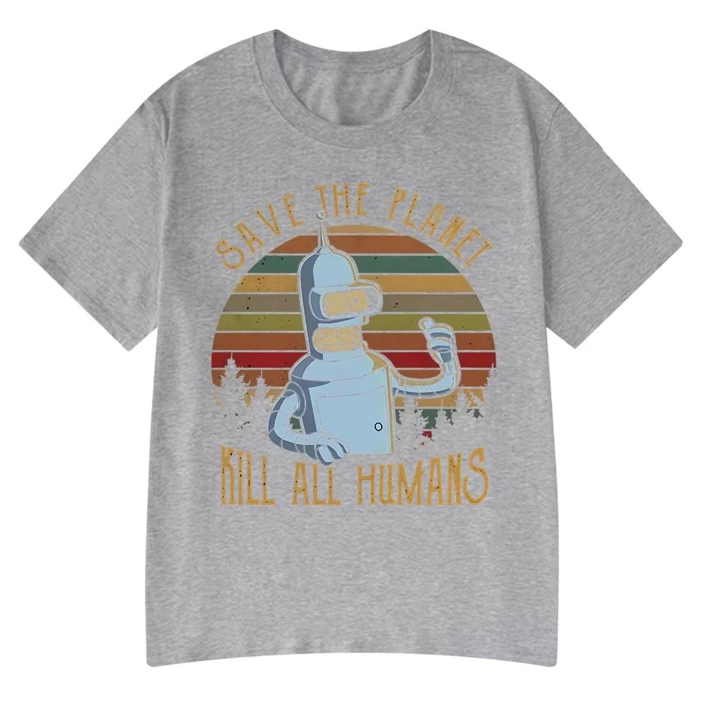Save The Planet Kill All Humans Funny Robot Graphic T Shirt Men Women Clothing Short Sleeve T-shirts Oversized Cotton Shirts 2XL
Save The Planet Kill All Humans Funny Robot Graphic T Shirt Men Women Clothing Short Sleeve T-shirts Oversized Cotton Shirts 2XL
