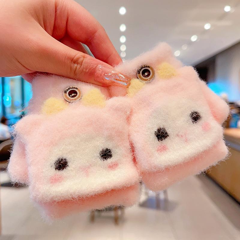 0-5 лет Зимние детские милые мультяшные мягкие перчатки с пятью пальцами для маленьких девочек и мальчиков Теплые перчатки для улицы Детские милые перчатки Варежки 0-5 years old