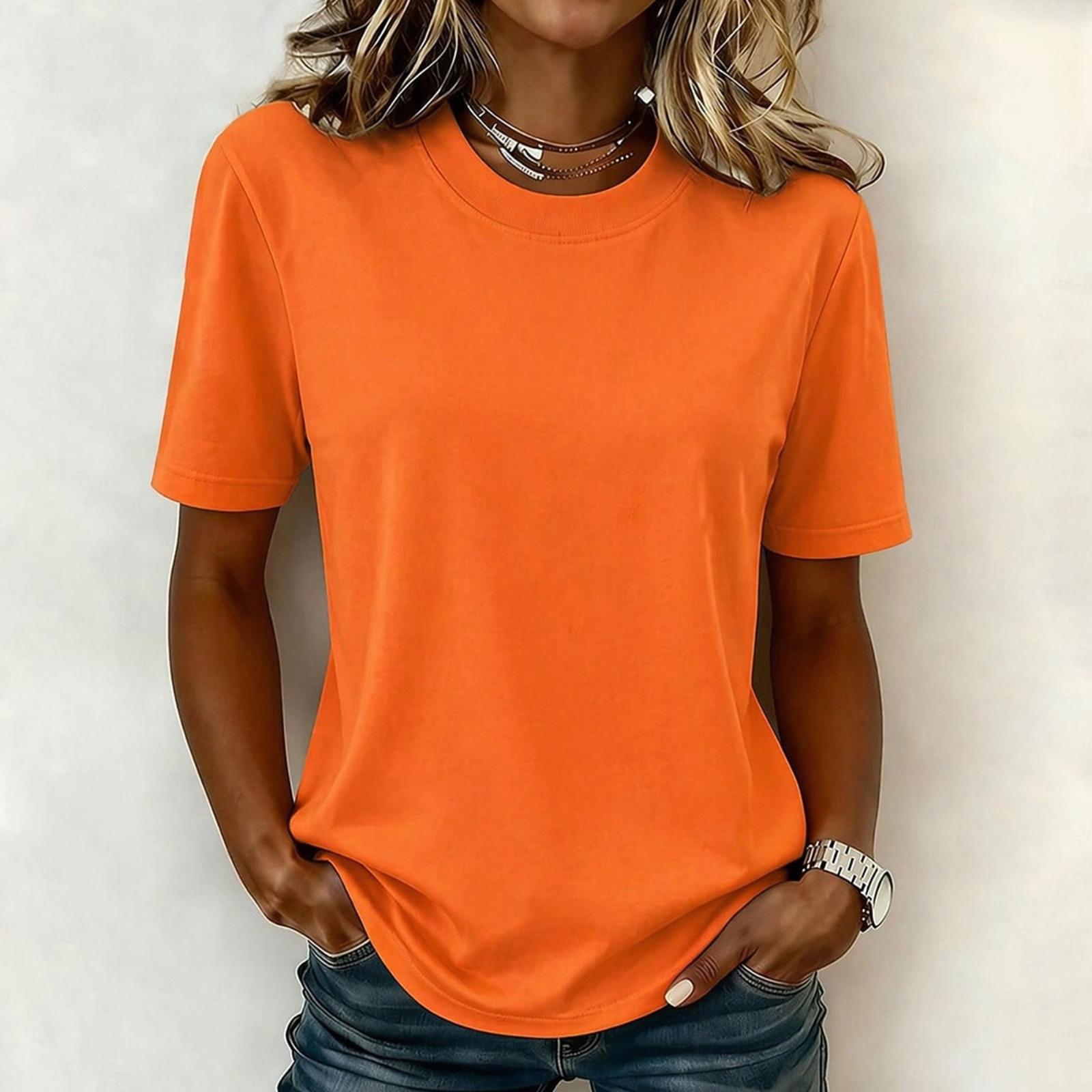 Women Casual Crew Neck Short Sleeve Basic T Shirt Relaxed Fit Lightweight Soft Breathable Everyday Top for Summer Spring XL
Women Casual Crew Neck Short Sleeve Basic T Shirt Relaxed Fit Lightweight Soft Breathable Everyday Top for Summer Spring XL