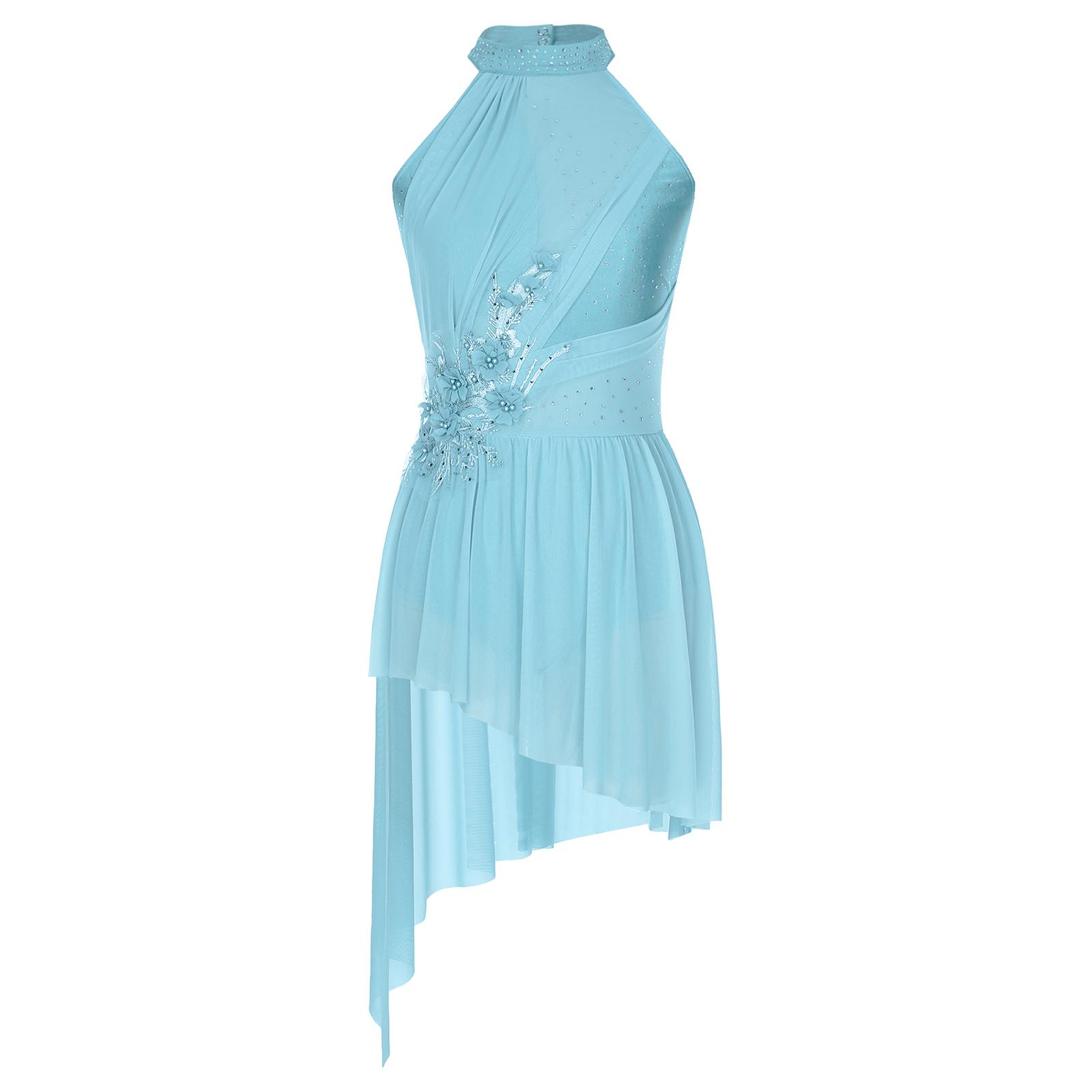 Women Performance Leotard Dress Halter Strappy Back Asymmetrical Hem Shiny Rhinestones Stage Competition Costume S світло-синій колір
Women Performance Leotard Dress Halter Strappy Back Asymmetrical Hem Shiny Rhinestones Stage Competition Costume S світло-синій колір