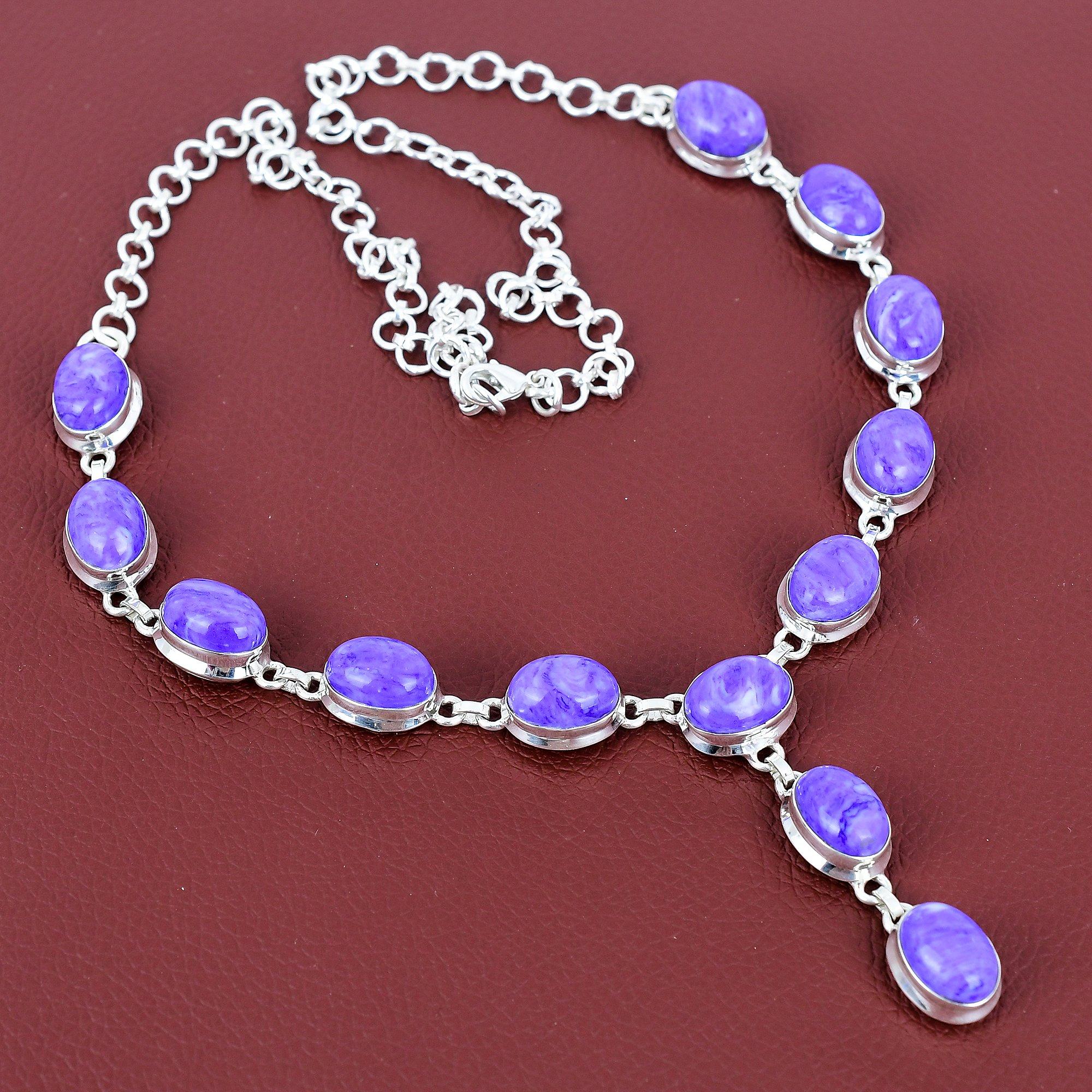 Charoite necklace 925 sterling silver necklace adjustable chain necklace handmade gemstone necklace natural charoite jewelry gifts for women Adjustable
Charoite necklace 925 sterling silver necklace adjustable chain necklace handmade gemstone necklace natural charoite jewelry gifts for women Adjustable