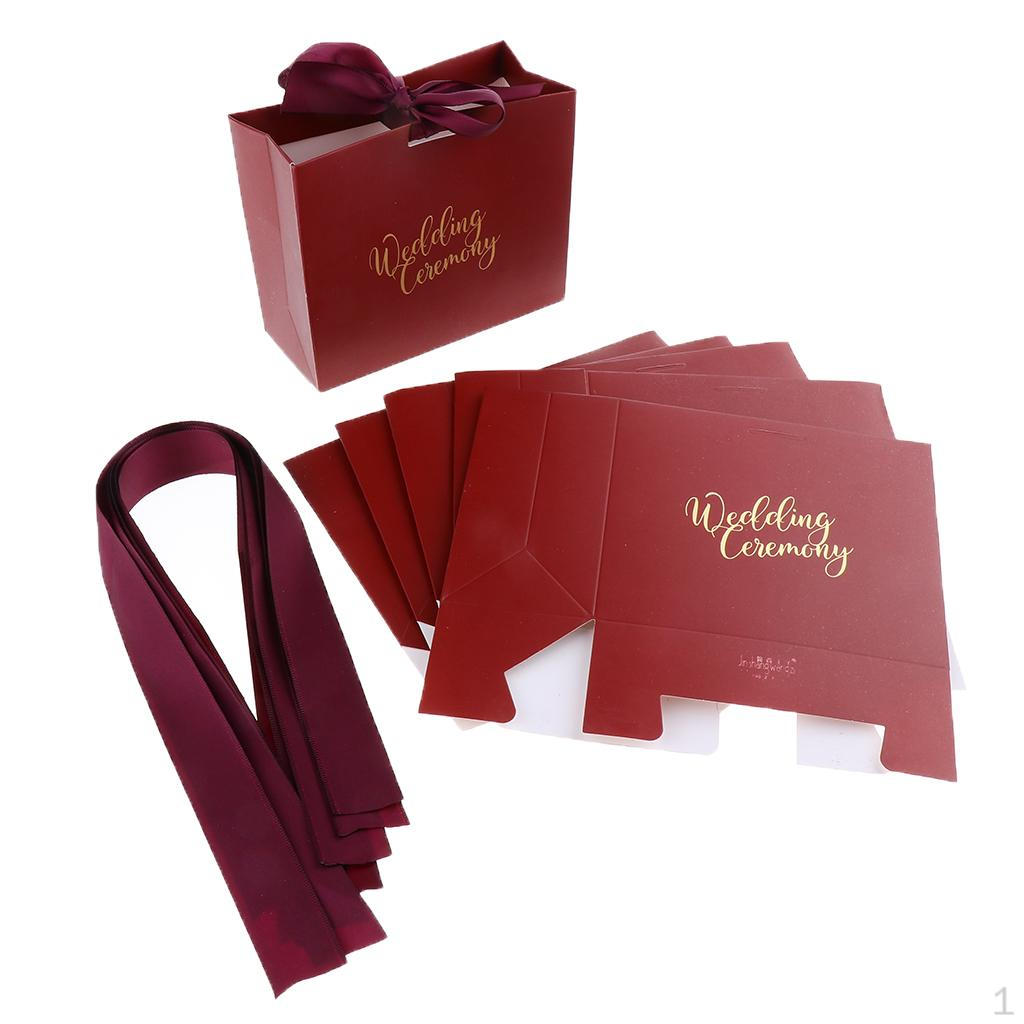 6 Candy Paper Bags Shaped with Ribbon Gift Treat Box Chocolate Wrappers Holders for Wedding Wine Red L
6 Candy Paper Bags Shaped with Ribbon Gift Treat Box Chocolate Wrappers Holders for Wedding Wine Red L