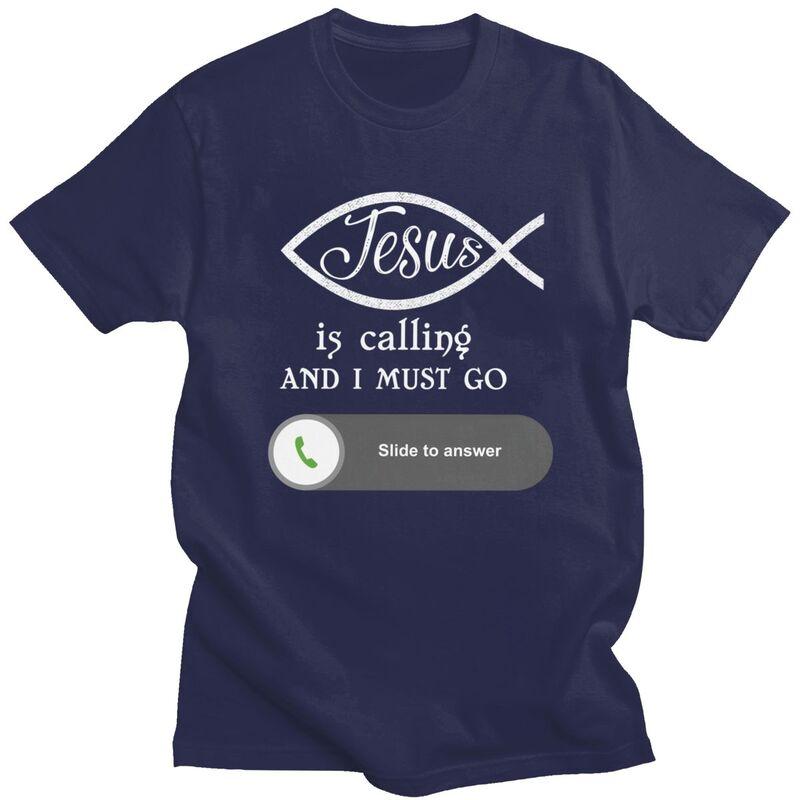 Funny Fish Jesus Is Calling T Shirt Men 100 Cotton Tshirt Leisure Christian Joke Quotes Tees Streetwear Tshirts For Husband 4XL
Funny Fish Jesus Is Calling T Shirt Men 100 Cotton Tshirt Leisure Christian Joke Quotes Tees Streetwear Tshirts For Husband 4XL
