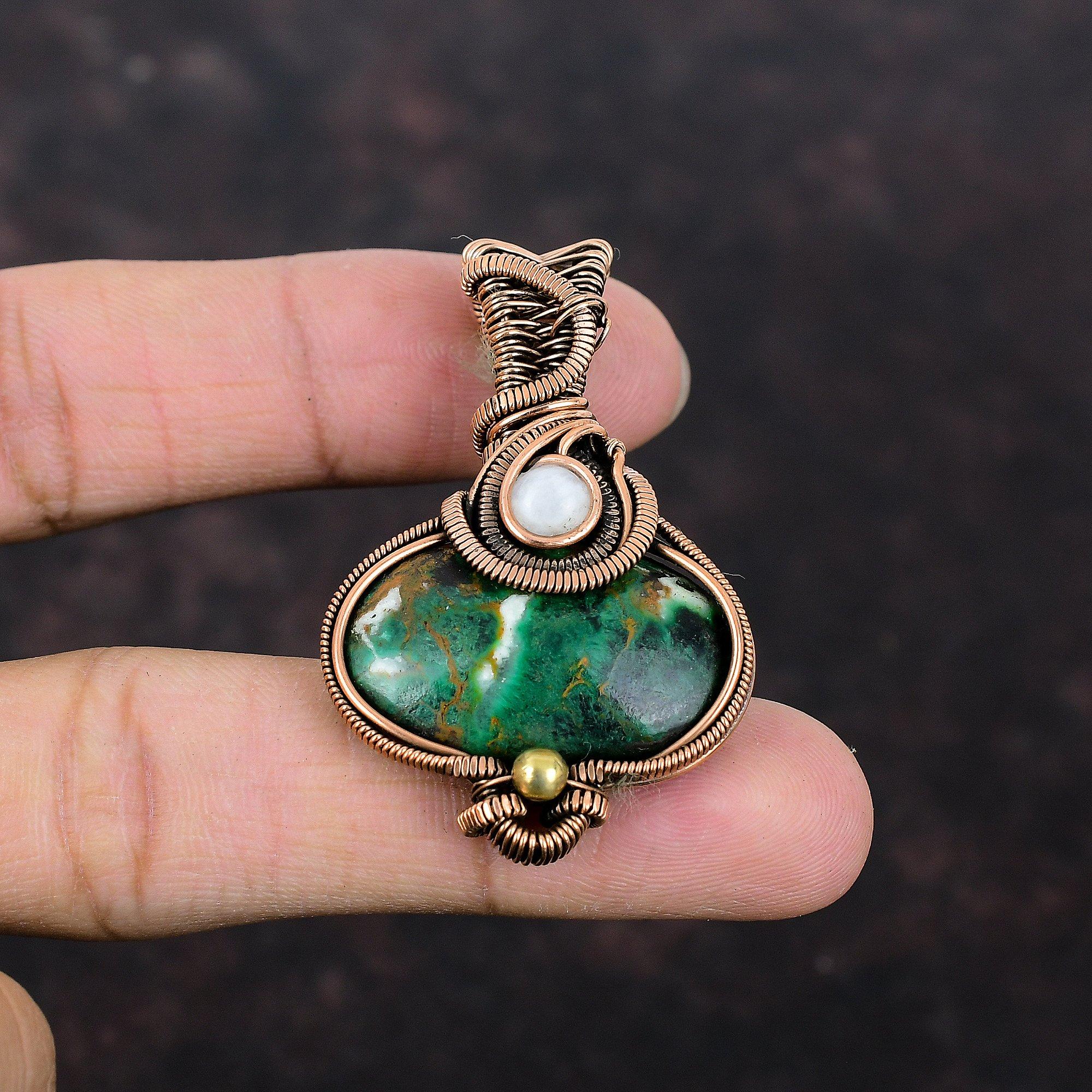 Cuprite Chrysocolla Pendant Gemstone Pendant Copper Wire Wrapped Pendant Handmade Pendant Rainbow Moonstone Pendant Copper Jewelry For Gift
Cuprite Chrysocolla Pendant Gemstone Pendant Copper Wire Wrapped Pendant Handmade Pendant Rainbow Moonstone Pendant Copper Jewelry For Gift