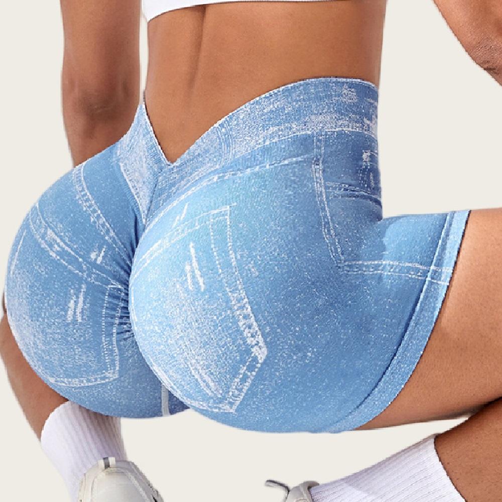 Женские спортивные шорты с высокой талией, утягивающие бедра и корректирующие фигуру, искусственные джинсы, эластичные короткие леггинсы L светло-синий
Женские спортивные шорты с высокой талией, утягивающие бедра и корректирующие фигуру, искусственные джинсы, эластичные короткие леггинсы L светло-синий