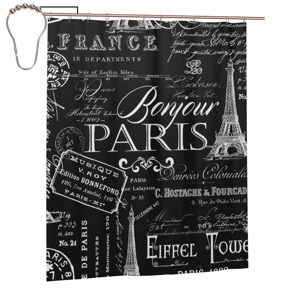 Vintage Paris French Lifestyle With Eiffel Tower Shower Curtain Bathroom Polyester Waterproof Bath Curtains With Hooks W60H190(CM)-1 Pcs
Vintage Paris French Lifestyle With Eiffel Tower Shower Curtain Bathroom Polyester Waterproof Bath Curtains With Hooks W60H190(CM)-1 Pcs