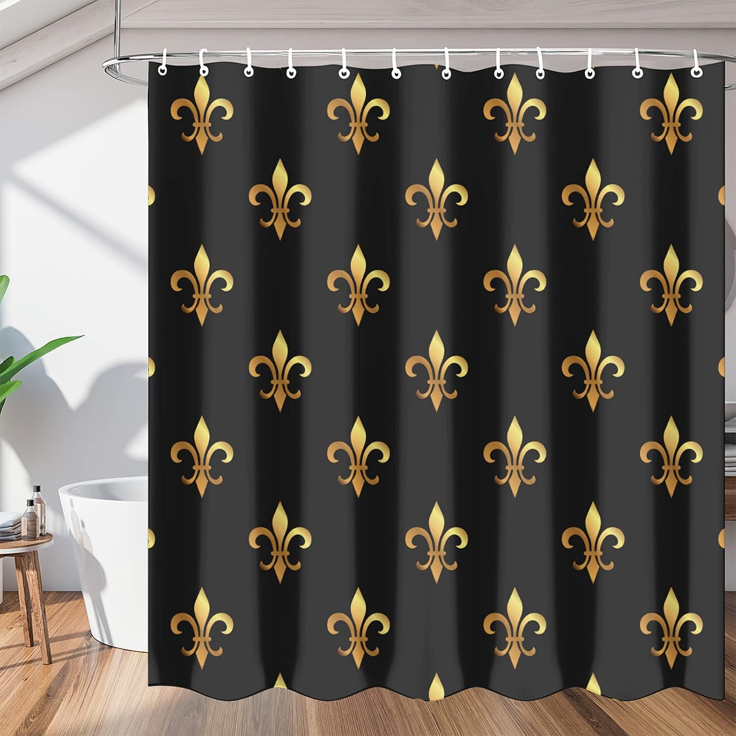 Fleur De Lis Pattern Shower Curtain, Waterproof Shower Curtain Set With 12 Hooks, Polyester Fabric Shower Curtains For Bathroom, W60H190(CM)-1 Pcs
Fleur De Lis Pattern Shower Curtain, Waterproof Shower Curtain Set With 12 Hooks, Polyester Fabric Shower Curtains For Bathroom, W60H190(CM)-1 Pcs
