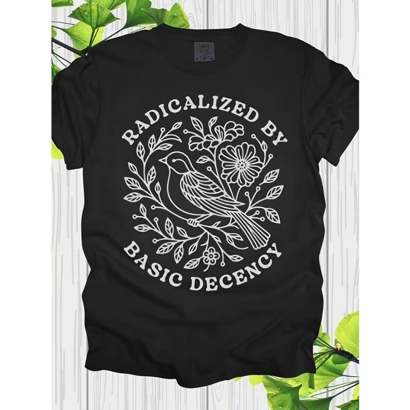 Women S Vintage 90s Y2K Social Justice Activist T-Shirt - Radicalized By Basic Decency Bold Statement Tee with Floral Bird & Leaf Graphic, S чёрный
Women S Vintage 90s Y2K Social Justice Activist T-Shirt - Radicalized By Basic Decency Bold Statement Tee with Floral Bird & Leaf Graphic, S чёрный