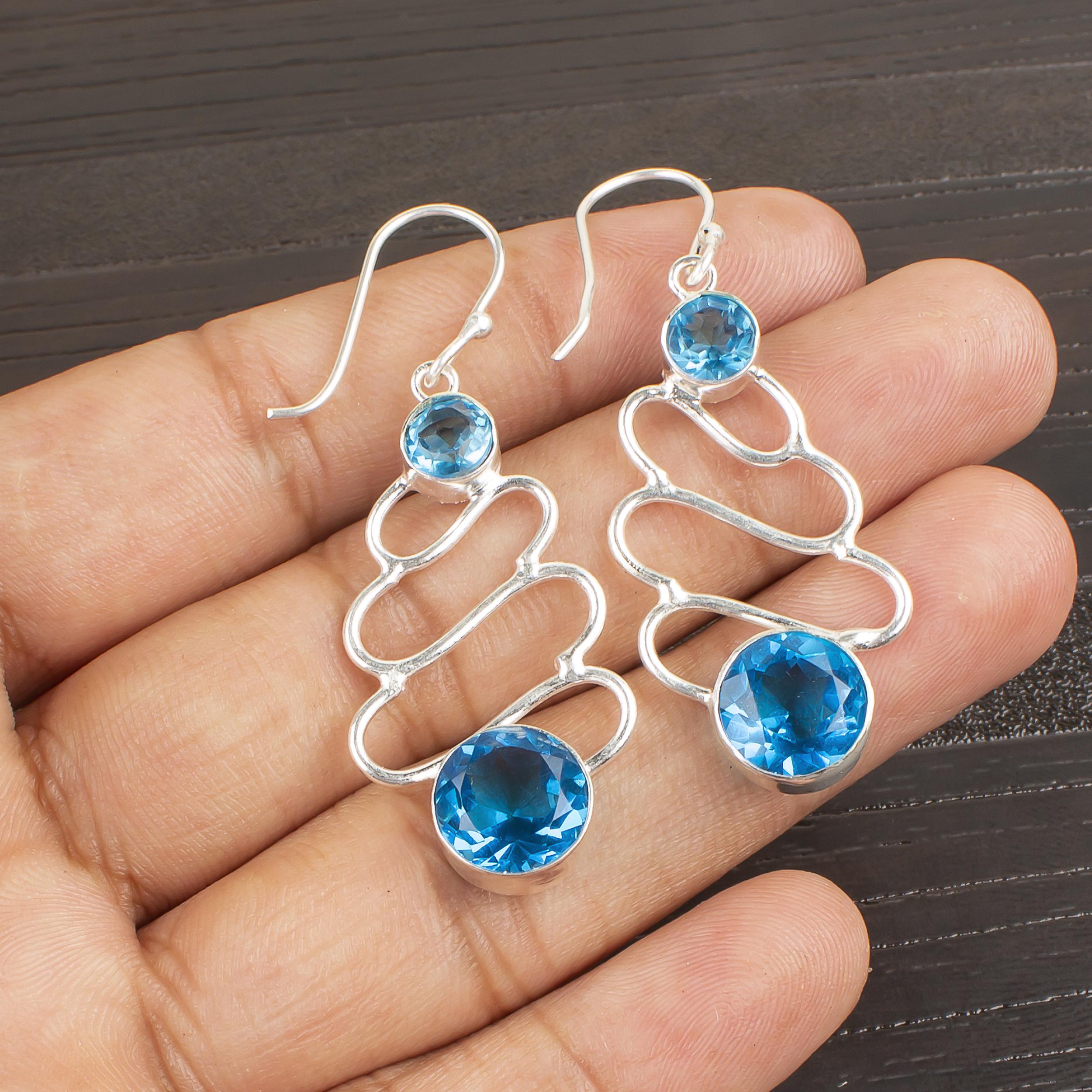 Wonderful Swiss Blue Topaz Gemstone Jewelry, 925 Solid Sterling Silver Jewelry, Balancing Earrings, For Wedding Gift 2.13 Inches синій
Wonderful Swiss Blue Topaz Gemstone Jewelry, 925 Solid Sterling Silver Jewelry, Balancing Earrings, For Wedding Gift 2.13 Inches синій