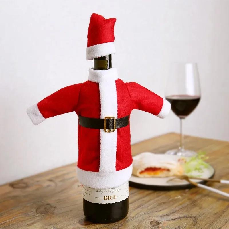 Christmas Decorations for Home Red Wine Bottle Covers Clothes with Hat New Year Dinner Party Decor Navidad Gift
Christmas Decorations for Home Red Wine Bottle Covers Clothes with Hat New Year Dinner Party Decor Navidad Gift