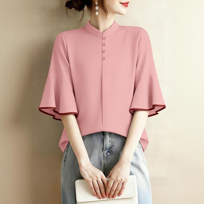 ZANZEA Women Elegant Stand Collar Casual 3/4 Sleeve Loose Blouse 5XL рожевий
ZANZEA Women Elegant Stand Collar Casual 3/4 Sleeve Loose Blouse 5XL рожевий