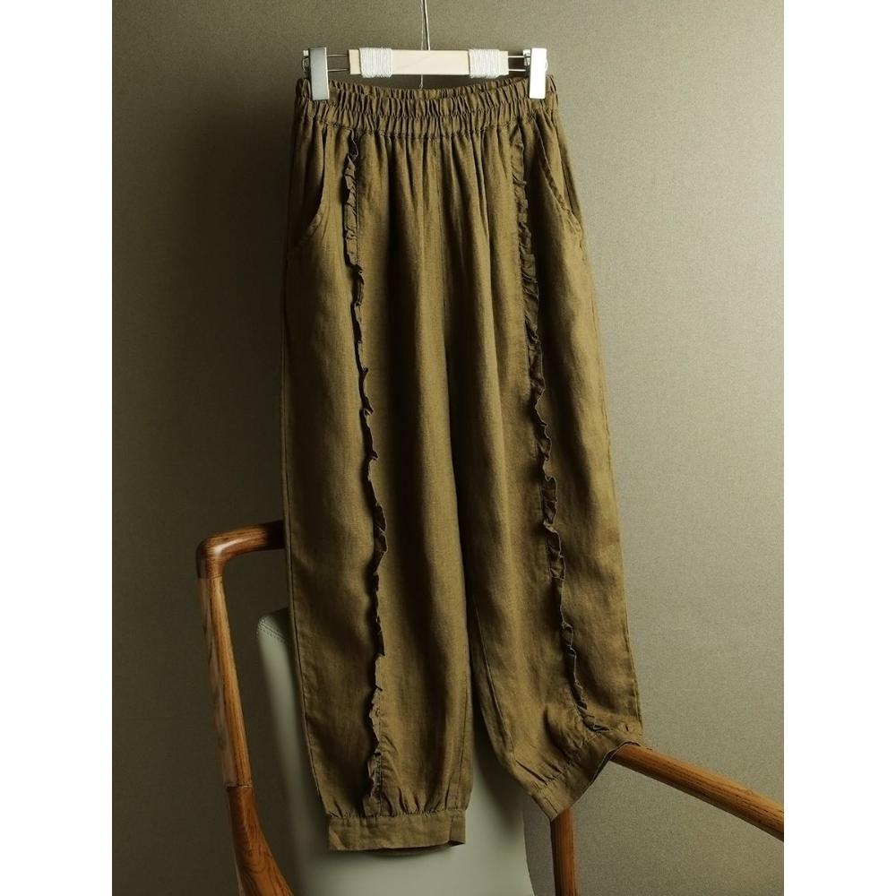 Летние легкие хлопково-льняные повседневные брюки с кружевной отделкой Женские свободные брюки-кюлоты длиной девять минут с широкими штанинами Универсальные 3XL
Летние легкие хлопково-льняные повседневные брюки с кружевной отделкой Женские свободные брюки-кюлоты длиной девять минут с широкими штанинами Универсальные 3XL