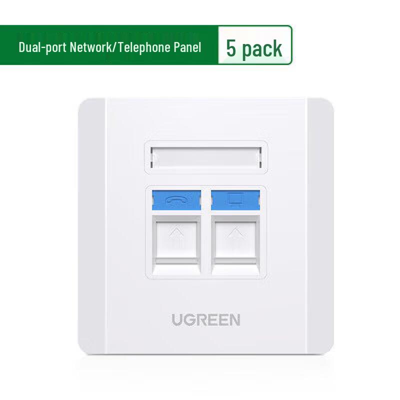 UGREEN Type 86 Dual Port Cat6 Gigabit Network Panel Module (5-Pack)
UGREEN Type 86 Dual Port Cat6 Gigabit Network Panel Module (5-Pack)
