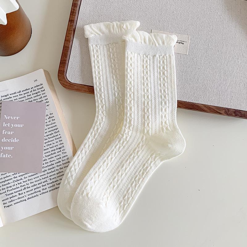 Women s White Ruffle Mid-Calf Ballet Socks - Autumn Lace, Breathable, Scrunched JK Style One Size
Women s White Ruffle Mid-Calf Ballet Socks - Autumn Lace, Breathable, Scrunched JK Style One Size