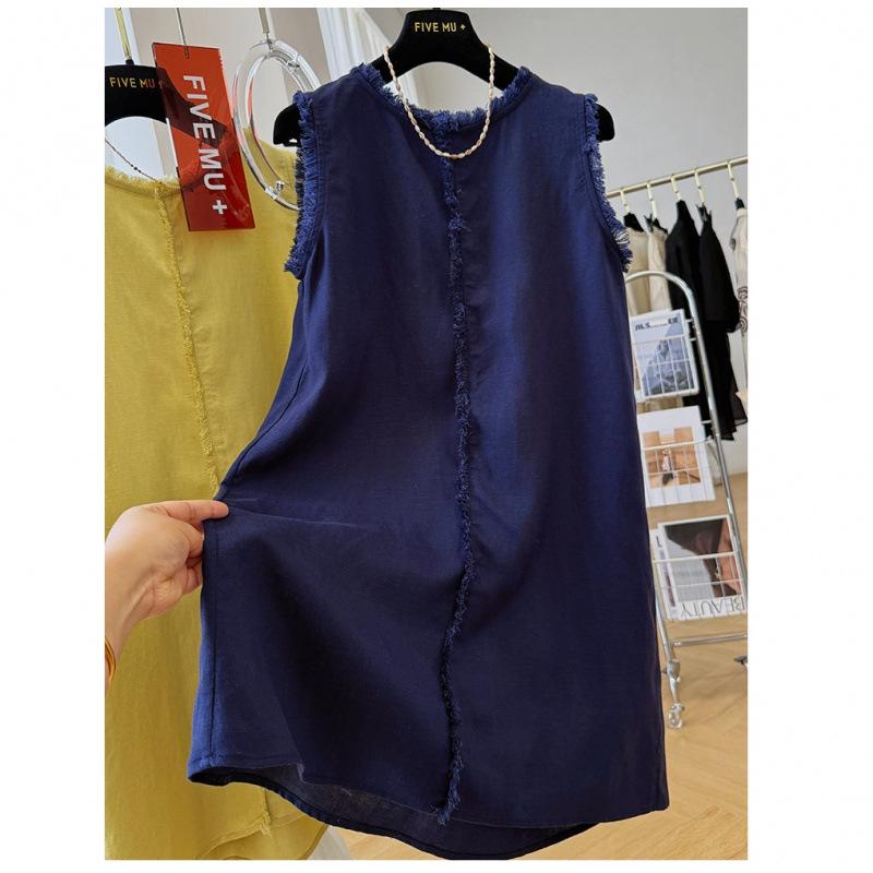 Tencel Cotton Linen Sleeveless Fringe Dress for Women - Summer Mid-Length Vest Skirt Large
Tencel Cotton Linen Sleeveless Fringe Dress for Women - Summer Mid-Length Vest Skirt Large