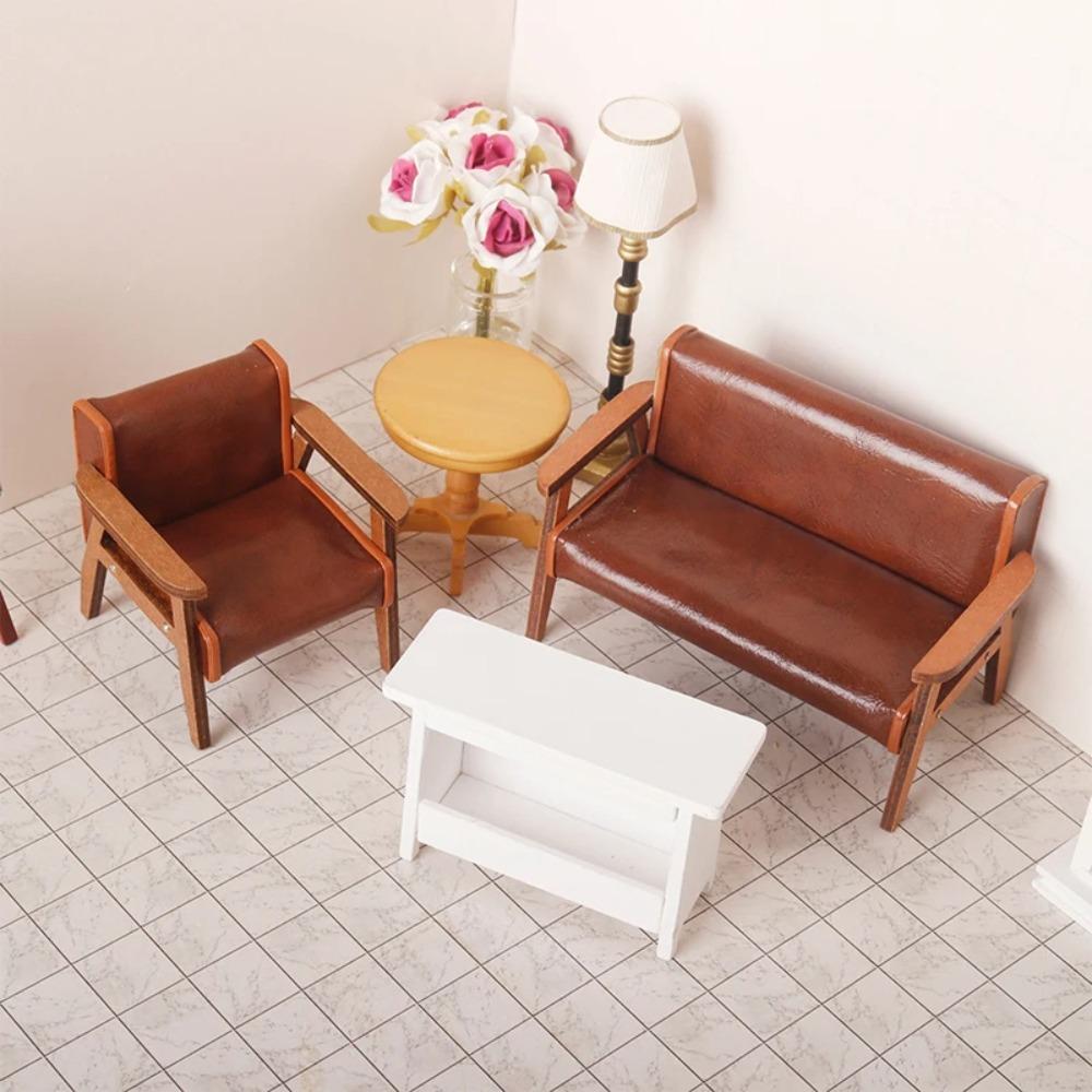 Furniture Model Dollhouse Leather Sofa Miniature Single/Double Chair Playing House dark brown-single sofa
Furniture Model Dollhouse Leather Sofa Miniature Single/Double Chair Playing House dark brown-single sofa