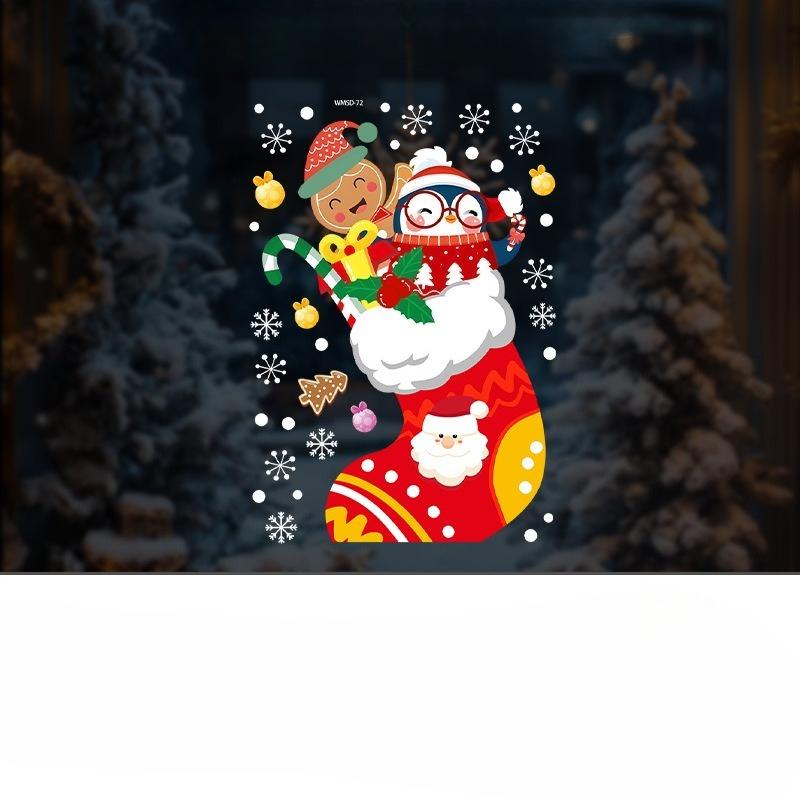 Christmas Gingerbread Man with Electrostatic Stickers on The Glass Window Penguin Atmosphere Decoration Window Flower Stickers
Christmas Gingerbread Man with Electrostatic Stickers on The Glass Window Penguin Atmosphere Decoration Window Flower Stickers
