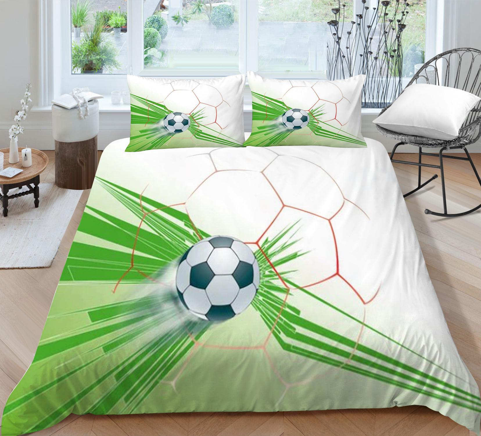 Комплект постельного белья, чехол с 3D футбольным принтом, дышащая наволочка из микрофибры, одноместное двойное домашнее постельное белье королевского размера Single 135x200cm
Комплект постельного белья, чехол с 3D футбольным принтом, дышащая наволочка из микрофибры, одноместное двойное домашнее постельное белье королевского размера Single 135x200cm