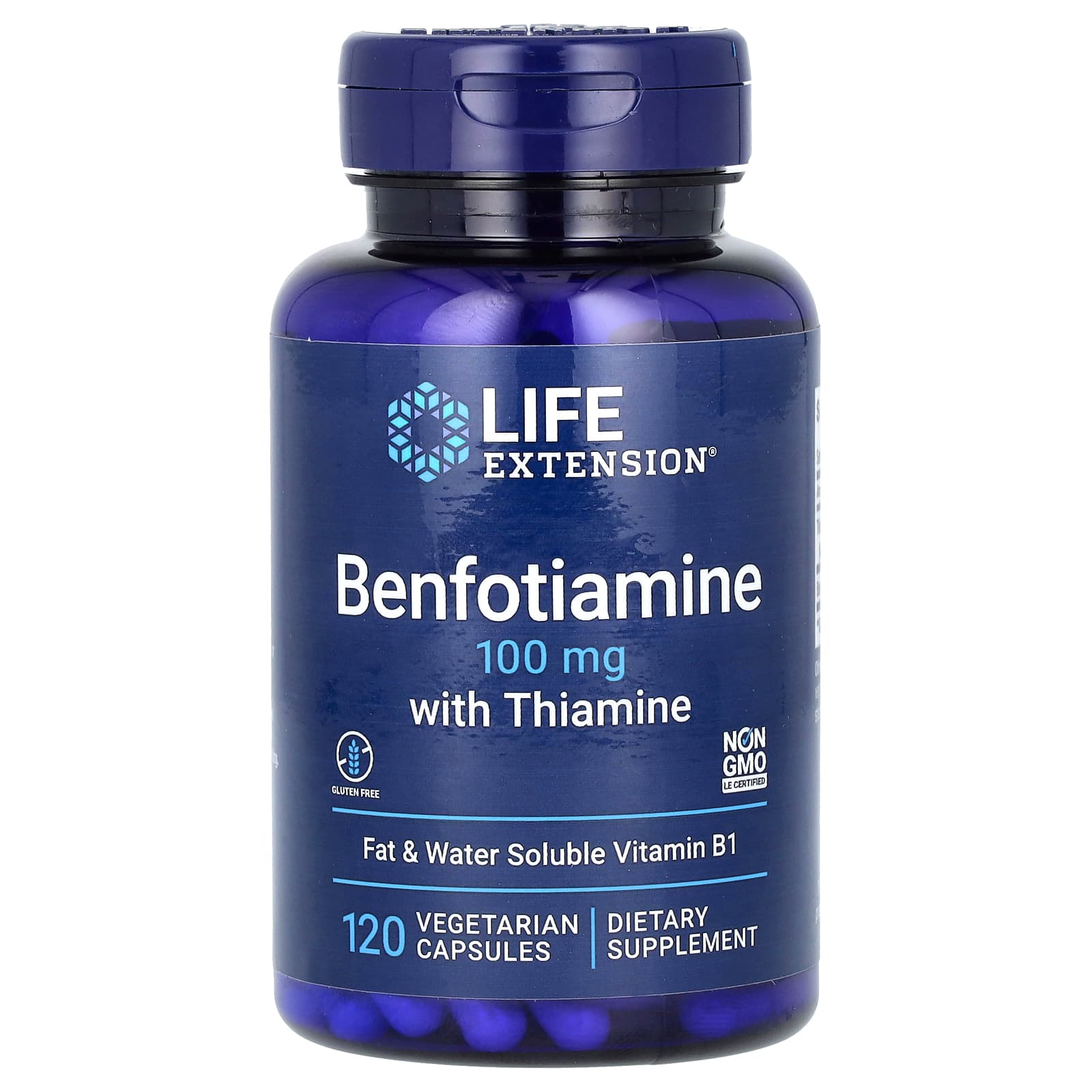 Benfotiamine with Thiamine, 100Mg, 120 Veggie Capsules 
Benfotiamine with Thiamine, 100Mg, 120 Veggie Capsules