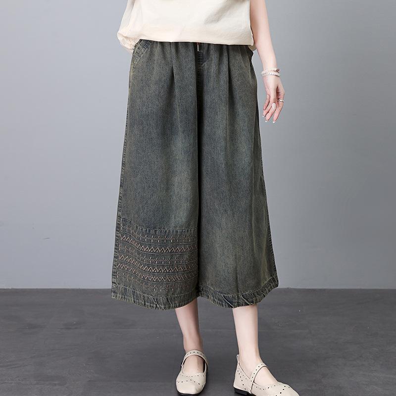 Women s Retro Embroidered Wide-Leg Denim Pants with Drawstring, High-Waist, Cropped for Summer 2024 XL джинсовый синий
Women s Retro Embroidered Wide-Leg Denim Pants with Drawstring, High-Waist, Cropped for Summer 2024 XL джинсовый синий
