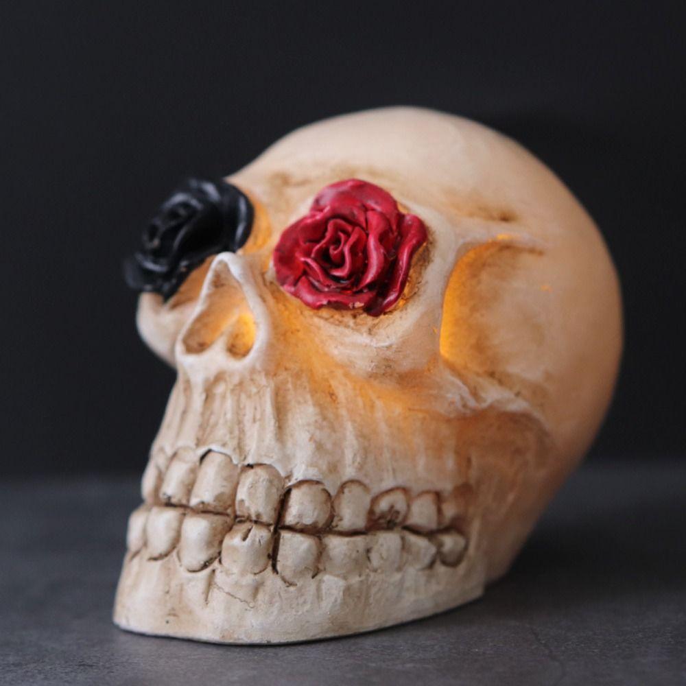 Rose Flower Halloween LED Skull Head Artificial Skeleton Head Resin Skull Halloween Decorations
Rose Flower Halloween LED Skull Head Artificial Skeleton Head Resin Skull Halloween Decorations