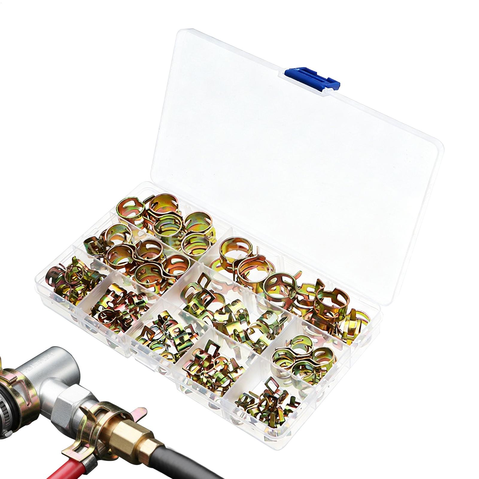 100pcs Hose Clamp Assortment Kit Heavy Duty Stainless Steel with Case for Engine Repair Boat Plumbing Lawn Mower Maintenance CN
100pcs Hose Clamp Assortment Kit Heavy Duty Stainless Steel with Case for Engine Repair Boat Plumbing Lawn Mower Maintenance CN