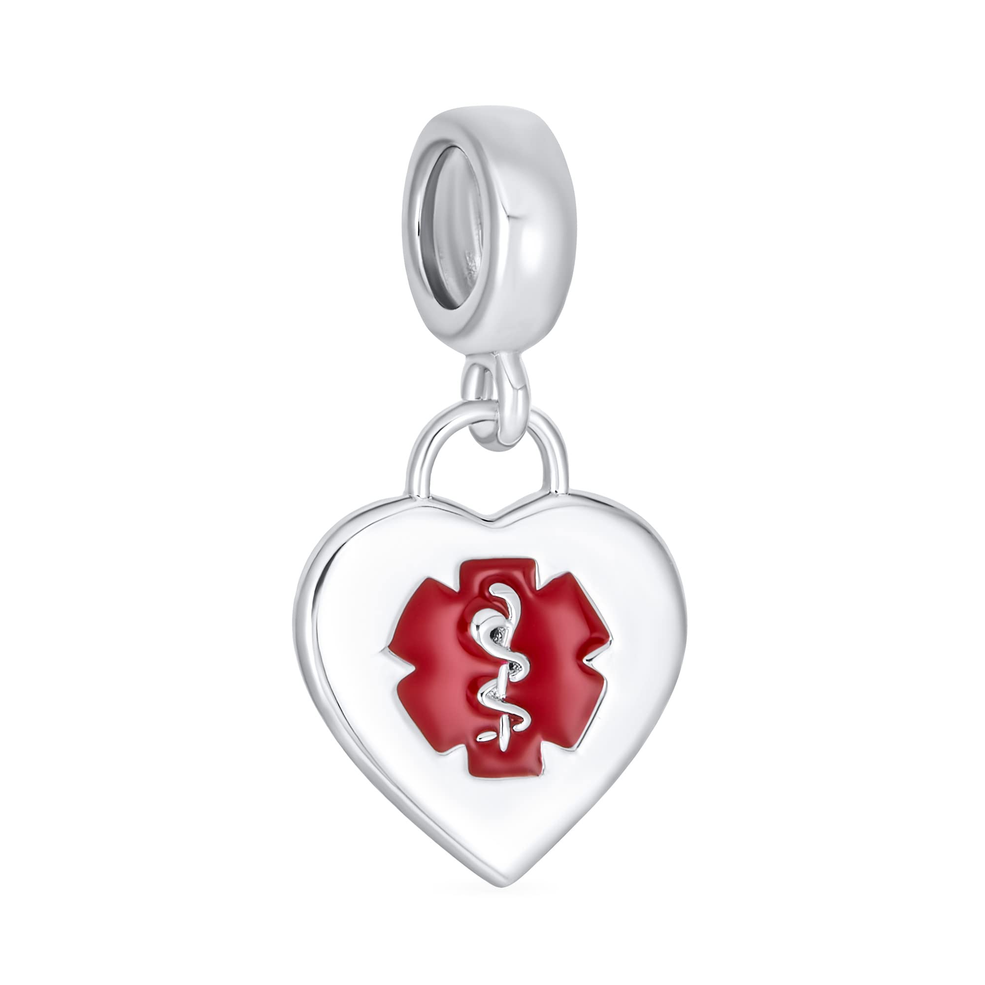 Customize Heart Shape Medical Alert ID Hanging Charms for Women for Teens Sterling Silver Fit European Bracelet .925
Customize Heart Shape Medical Alert ID Hanging Charms for Women for Teens Sterling Silver Fit European Bracelet .925
