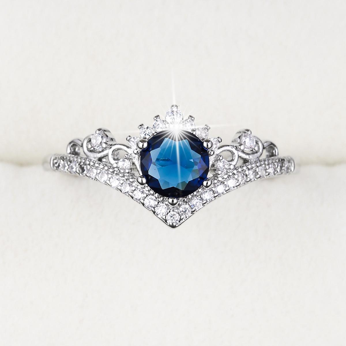 Elegant Zircon Princess Crown Ring with Eight Hearts & Arrows Design Size 10 срібний/синій
Elegant Zircon Princess Crown Ring with Eight Hearts & Arrows Design Size 10 срібний/синій