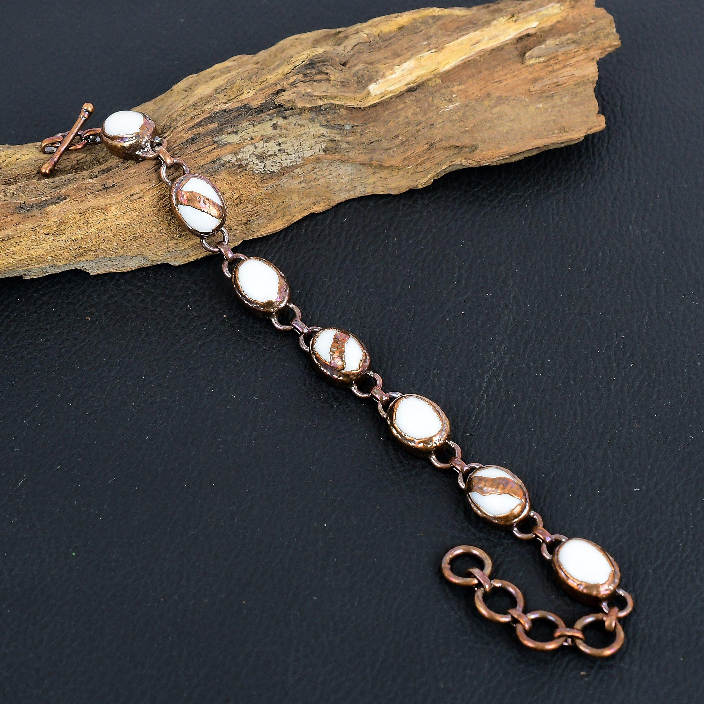 Браслет из белого коралла, Браслет из натуральных камней ручной работы, Антикварные украшения из меди, гальванизированные электроформовкой, Для подарка на помолвку
Браслет из белого коралла, Браслет из натуральных камней ручной работы, Антикварные украшения из меди, гальванизированные электроформовкой, Для подарка на помолвку