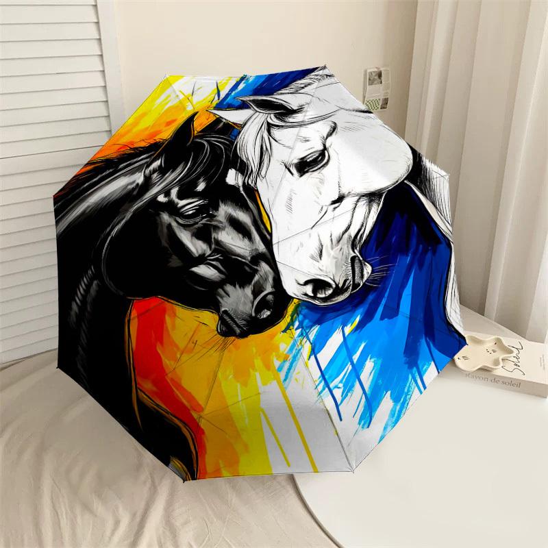 1pc Horse Artwork Automatic Open/Close Umbrella Compact Folding Umbrella with 8-Rib Shaft for Women/Men, Portable Travel Umbrella,1234S
1pc Horse Artwork Automatic Open/Close Umbrella Compact Folding Umbrella with 8-Rib Shaft for Women/Men, Portable Travel Umbrella,1234S