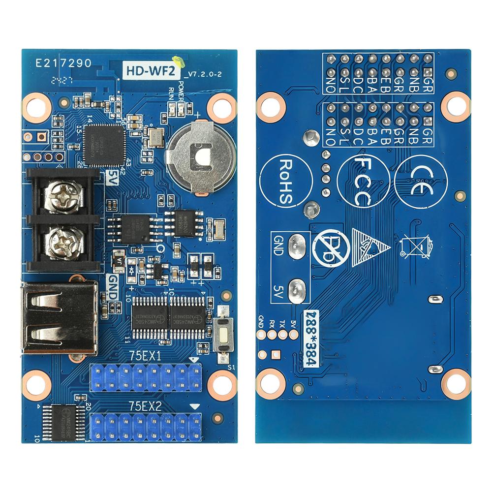 HD-WF2 WiFi & USB LED Display Control Card - DC 4.2-5.5V for Full Color Storefront Sign, Advertising Screen, and LED Strip синій
HD-WF2 WiFi & USB LED Display Control Card - DC 4.2-5.5V for Full Color Storefront Sign, Advertising Screen, and LED Strip синій
