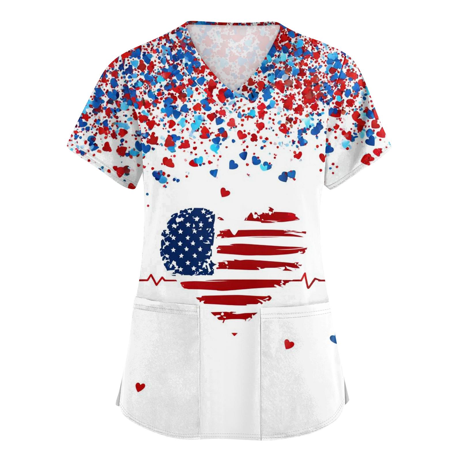Women s V-neck Independence Day print short-sleeved pocket side-opening protective work shirt XL кавун червоний колір
Women s V-neck Independence Day print short-sleeved pocket side-opening protective work shirt XL кавун червоний колір