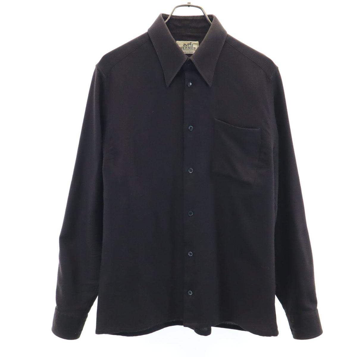 HERMES Made in France Long sleeve Wool shirt 42 Brown Men s Used
HERMES Made in France Long sleeve Wool shirt 42 Brown Men s Used