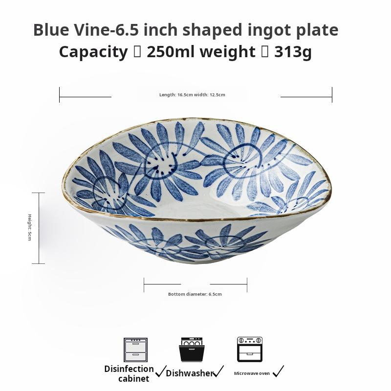 Japanese hand-painted shallow bowl, irregular-shaped plate, appetizer bowl, ceramic cold dish and snack bowl, seasoning bowl 6.5 inch
Japanese hand-painted shallow bowl, irregular-shaped plate, appetizer bowl, ceramic cold dish and snack bowl, seasoning bowl 6.5 inch