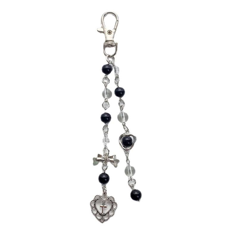Sweet Girl Black Clear Bead Keychain Cool Y2K Charm Women Bowknot Heart Cross Korea Handmade DIY Keychain Accessories 1
Sweet Girl Black Clear Bead Keychain Cool Y2K Charm Women Bowknot Heart Cross Korea Handmade DIY Keychain Accessories 1
